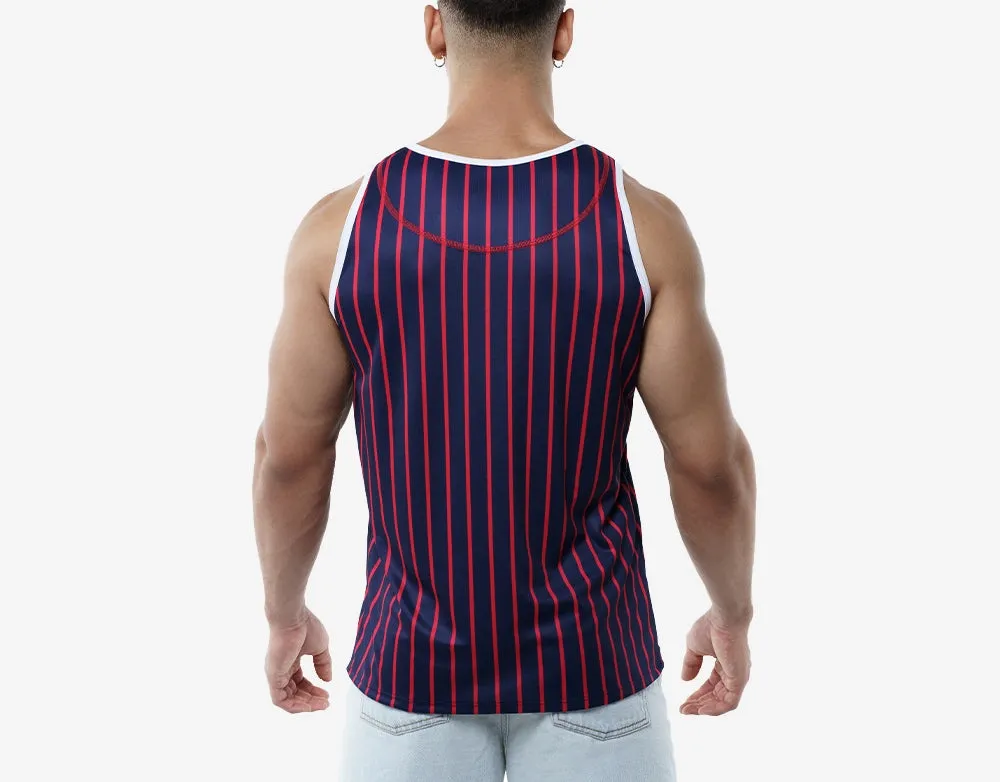 Navy Striped Tank Top