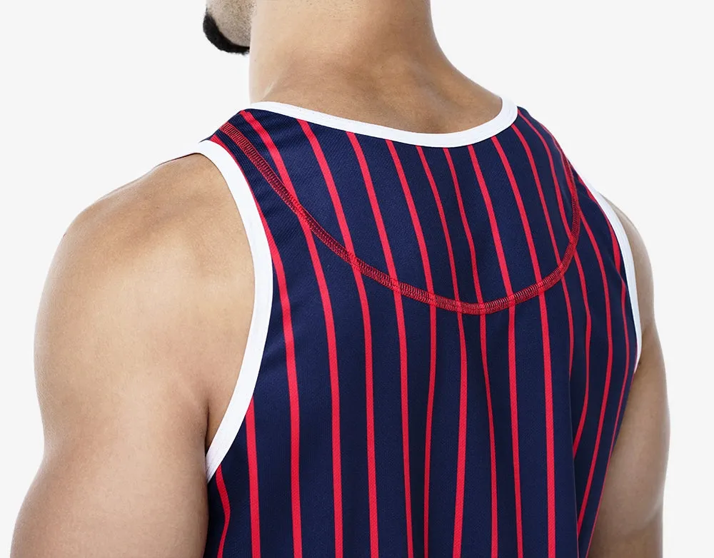 Navy Striped Tank Top