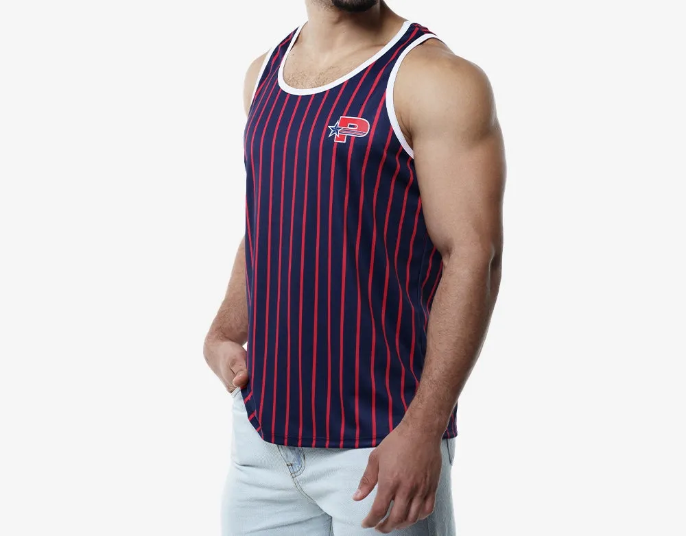 Navy Striped Tank Top