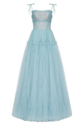 Ocean Wave Tie-straps tulle prom dress