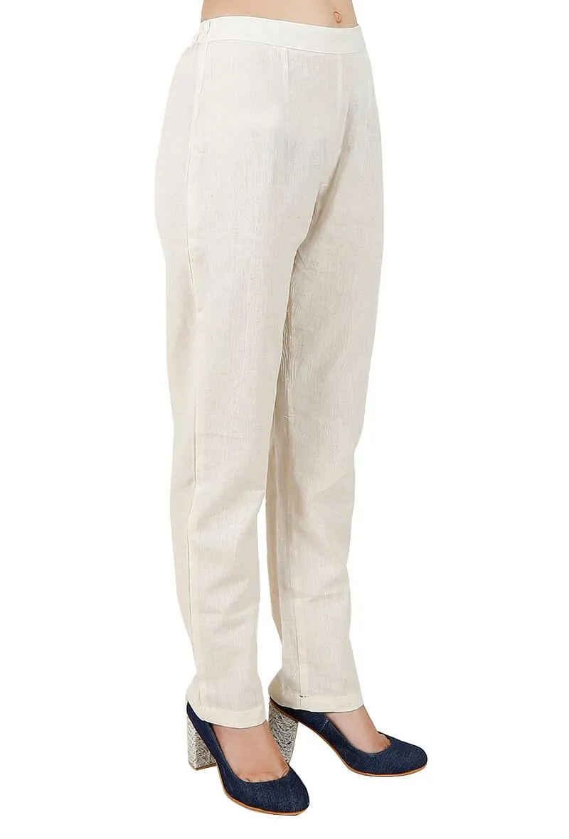 Off White Cotton Pants