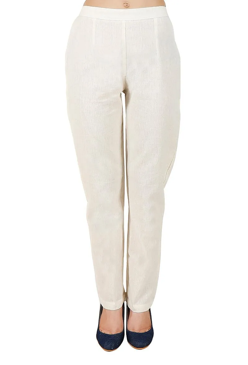 Off White Cotton Pants