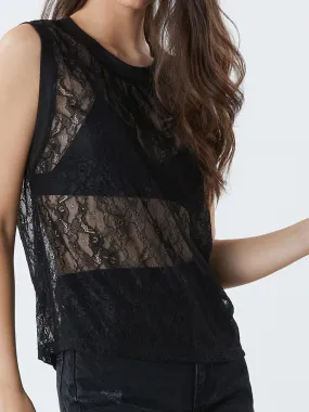 OL Sheer Round Neck Rib Tank Top