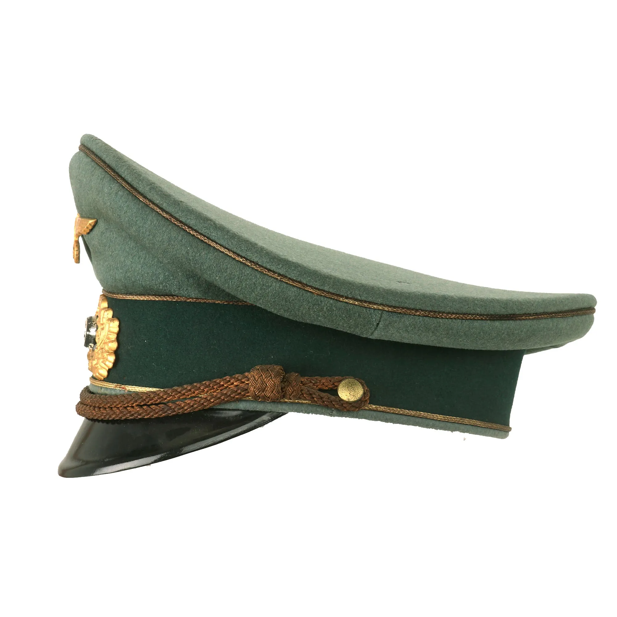 Original Magnificent Rare German WWII General Officer's Schirmmütze Visor Cap by EREL in size 58cm - Double Marked - Formerly Part of the A.A.F. Tank Museum