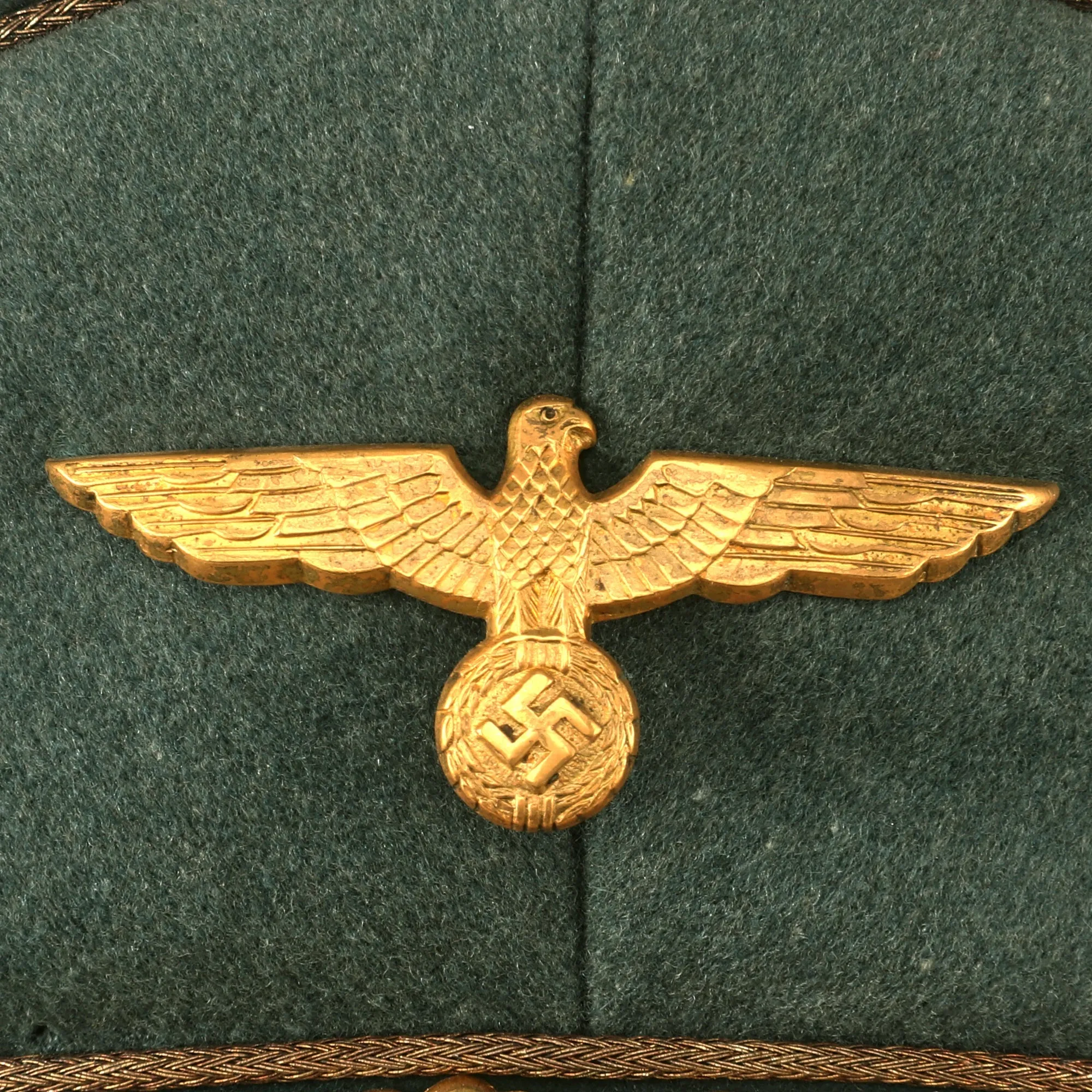 Original Magnificent Rare German WWII General Officer's Schirmmütze Visor Cap by EREL in size 58cm - Double Marked - Formerly Part of the A.A.F. Tank Museum