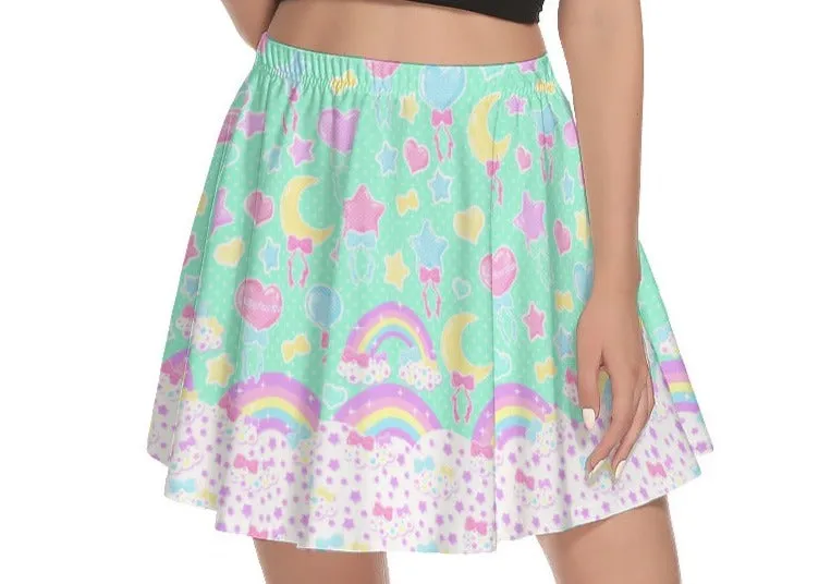 Pastel Party Mint Mini Skater Skirt