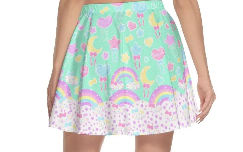 Pastel Party Mint Mini Skater Skirt