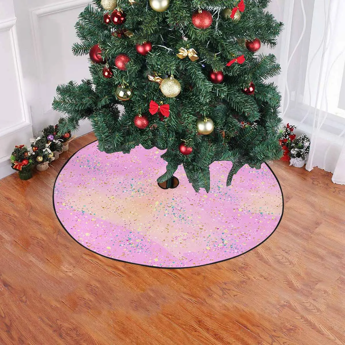 Pink Splash  Christmas Tree Skirt