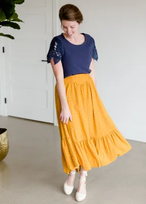 Polka Dot High Waist Ruffle Maxi Skirt - FINAL SALE