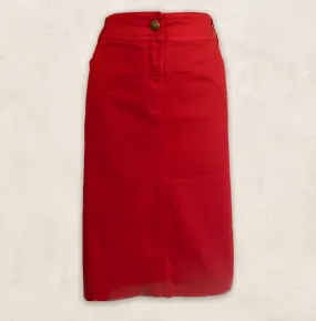 Pomodoro Women's Red Cotton Pencil Skirt  UK 16 US 12 EU 44