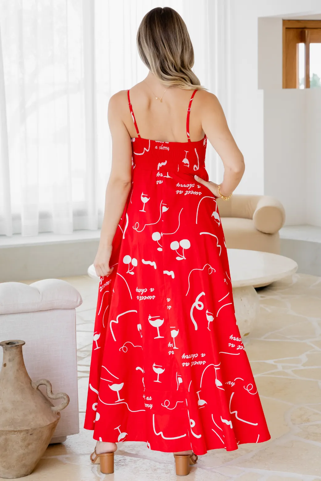 Portafino Maxi Dress Sweet Cherry Print