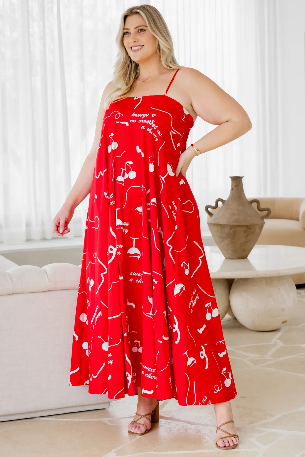 Portafino Maxi Dress Sweet Cherry Print