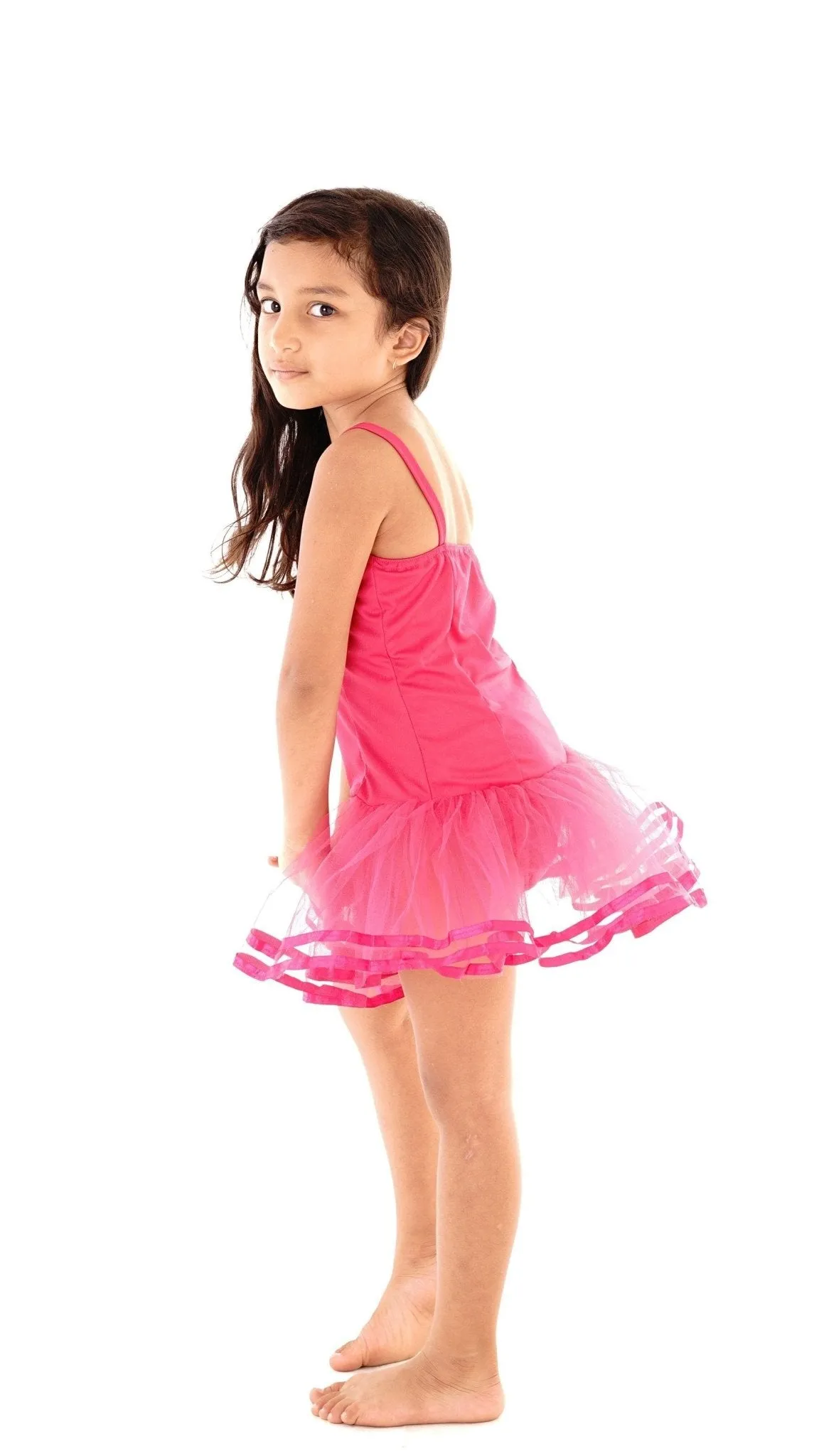 Princess Leotard Dress with Sequin Heart Design and Tutu