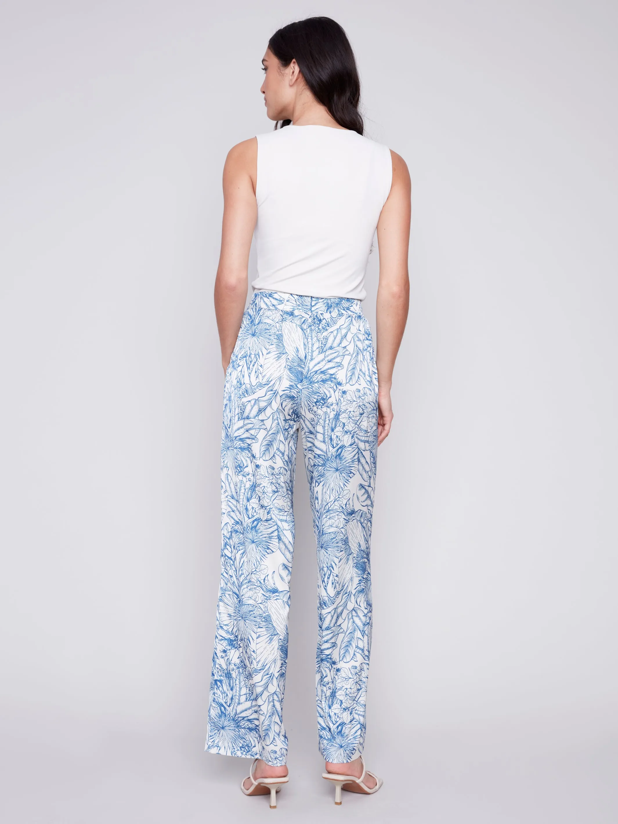 Printed Satin Wide Leg Pant