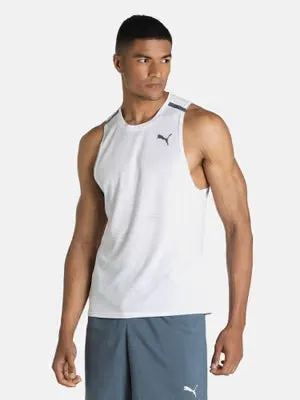 PUMA TRAIN JACQUARD TANK - MEN - WHITE