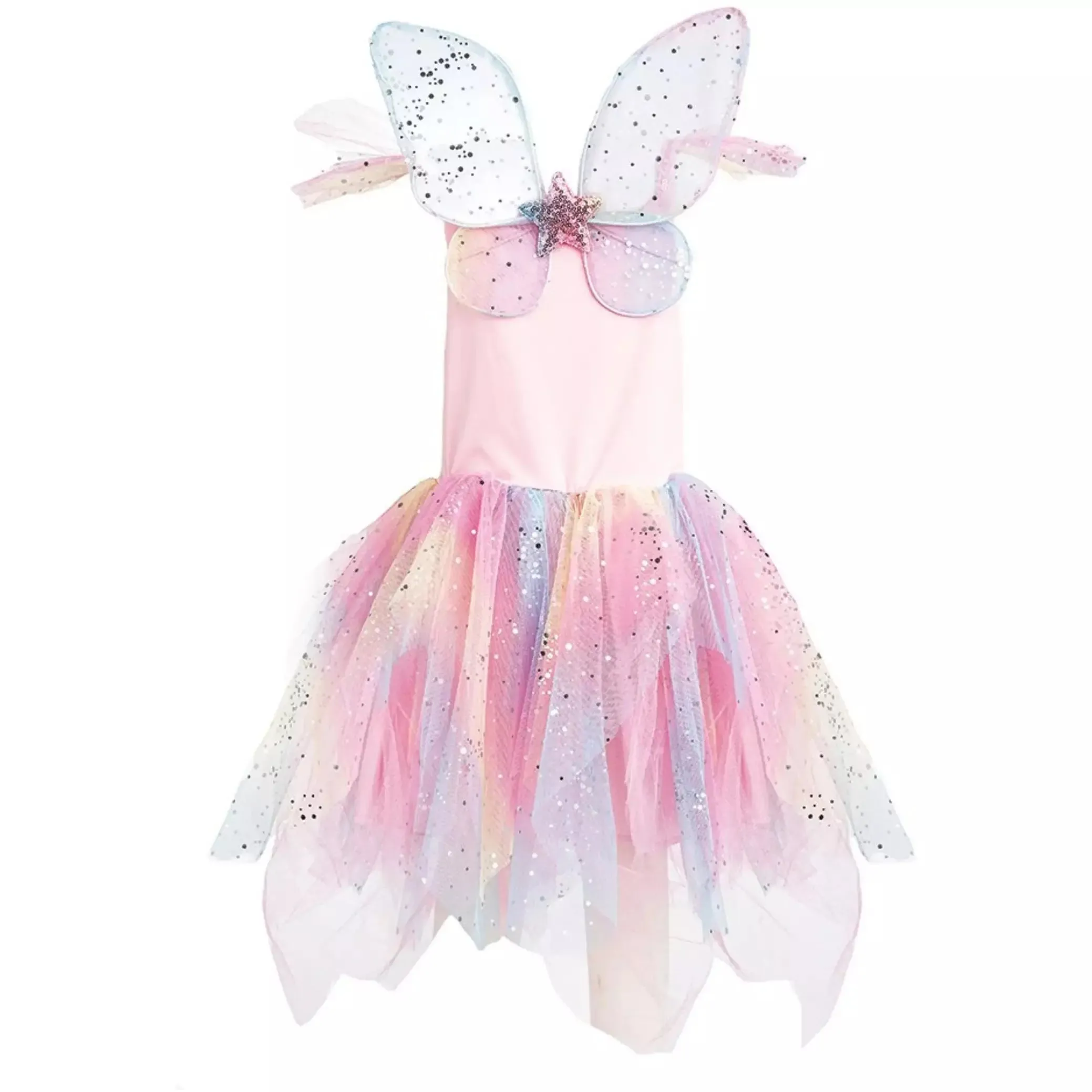 Rainbow Fairy Dress with Wings