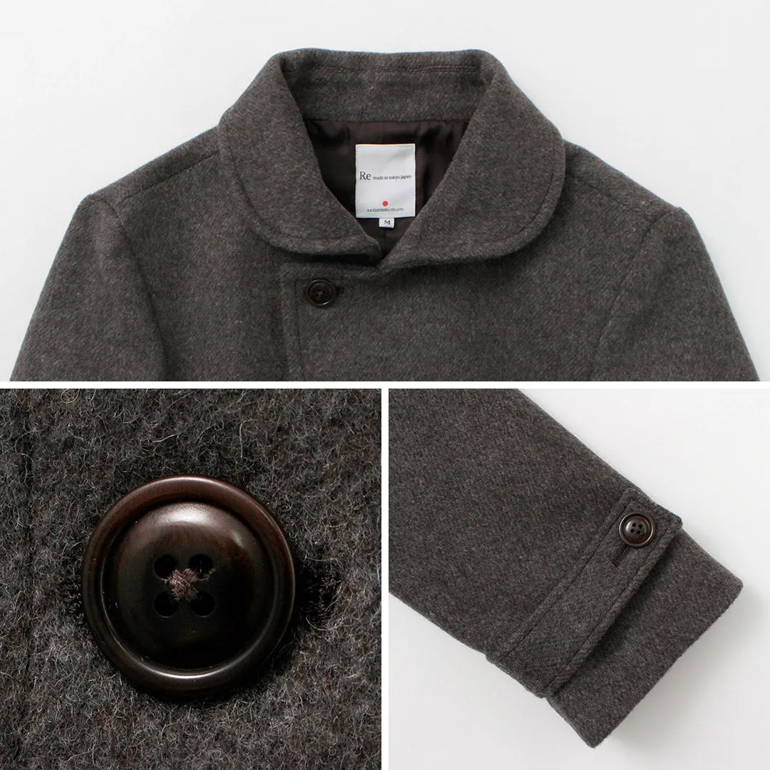 RE MADE IN TOKYO JAPAN / Wool Melton Stand Collar Pea Coat