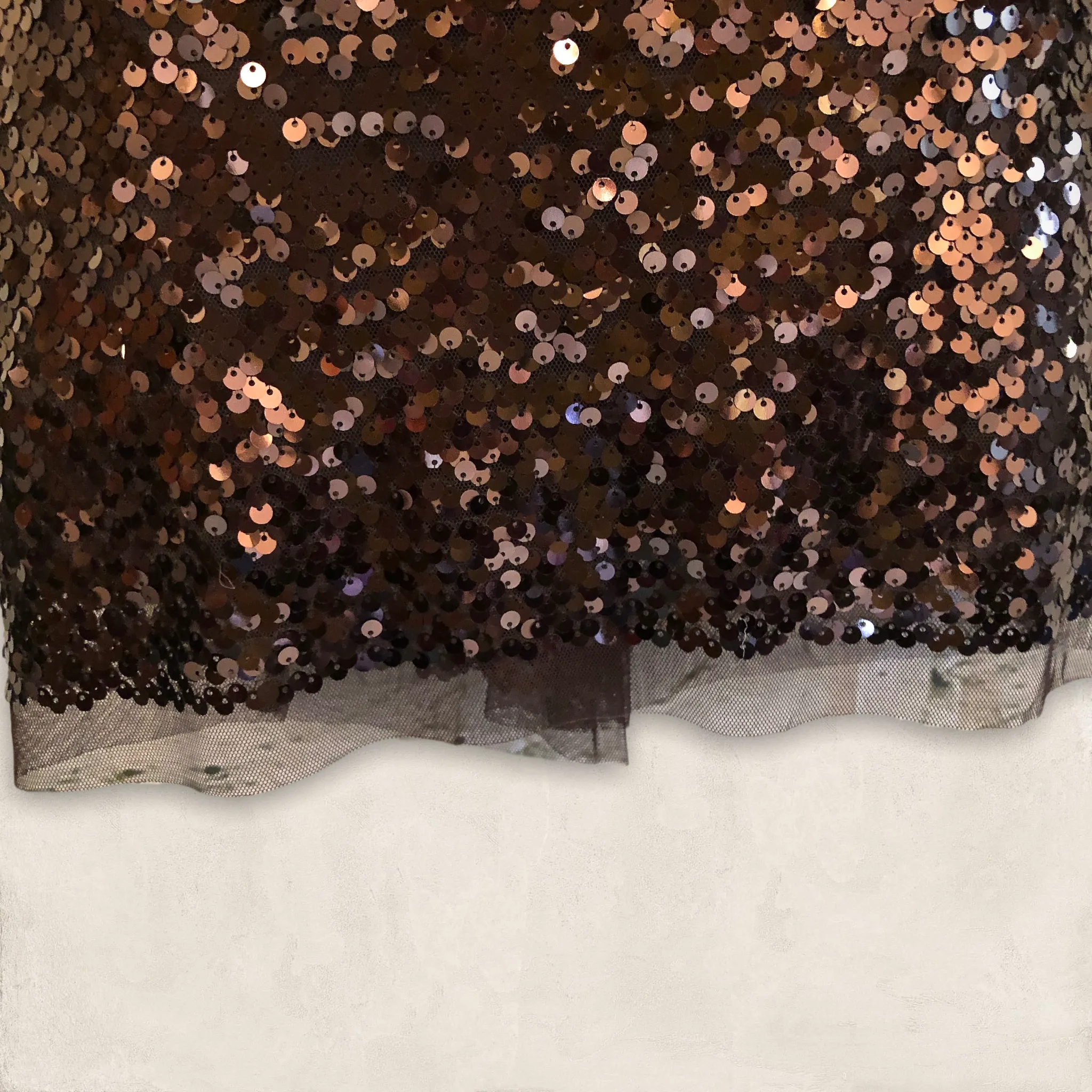 Sandwich Brown Women's Bronze & Copper Sequin Mini Pencil Skirt UK 14 US 10 EU 42