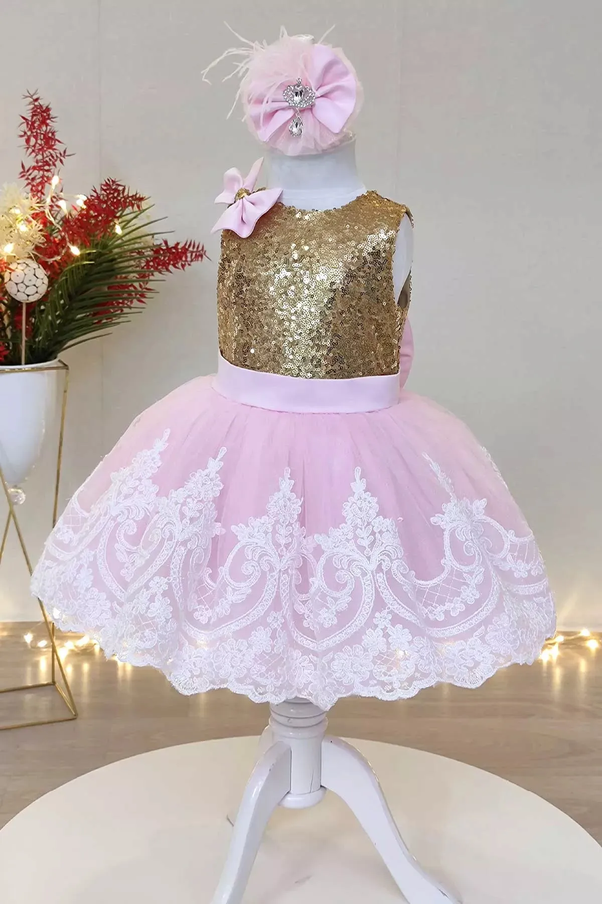 Shay Gold & Pink Party Dress