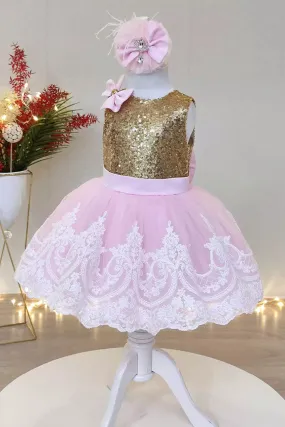 Shay Gold & Pink Party Dress