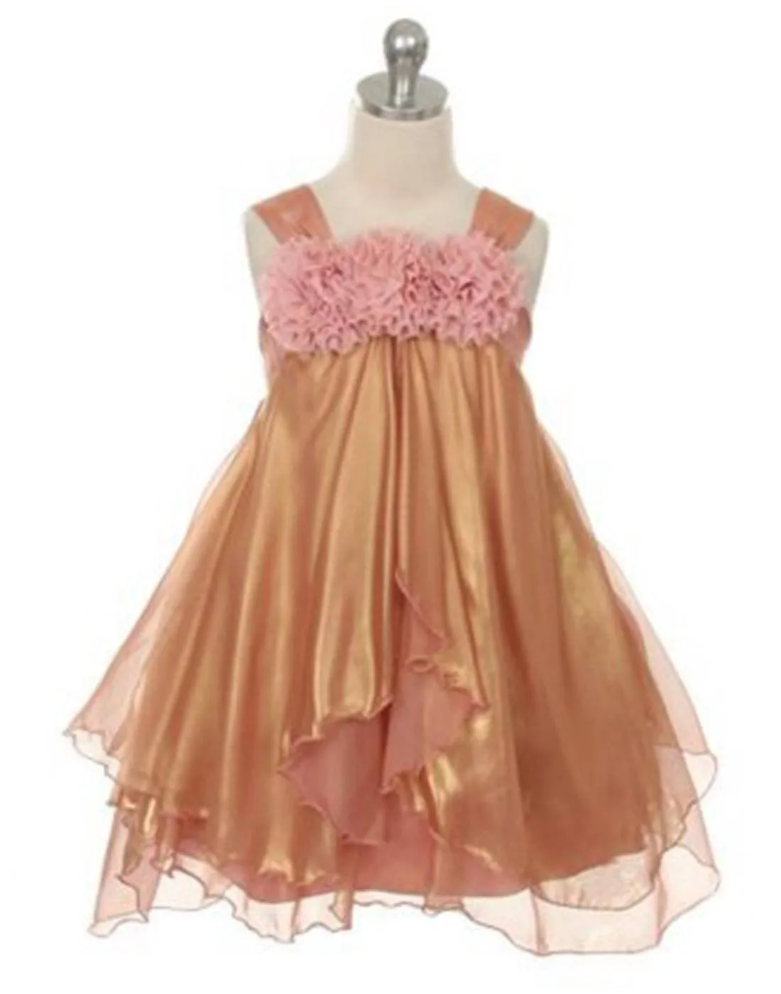 Shimmery Chiffon Dress - Coral