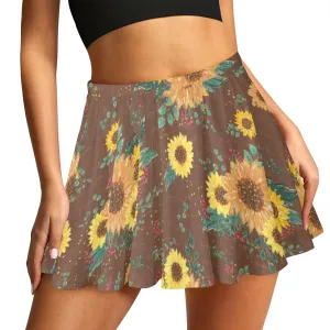 Skater Skirt Sunflowers Skater Skirt (Model D69)