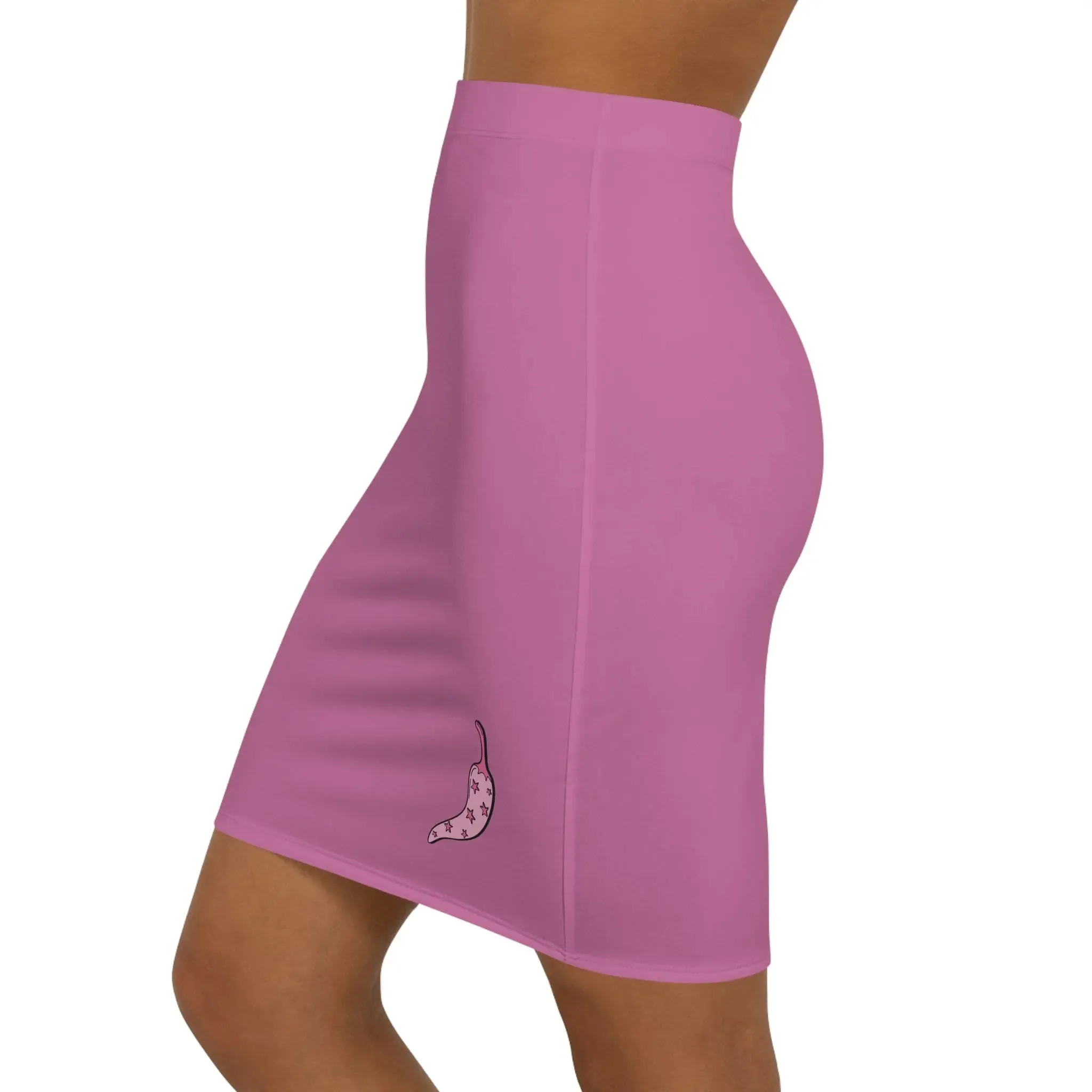 Skirt  Women's Mid-Waist Pencil Hot Pink