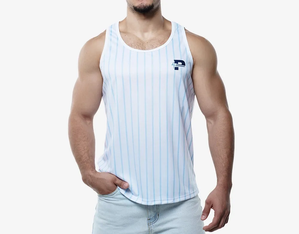 Sky Blue Striped Tank Top