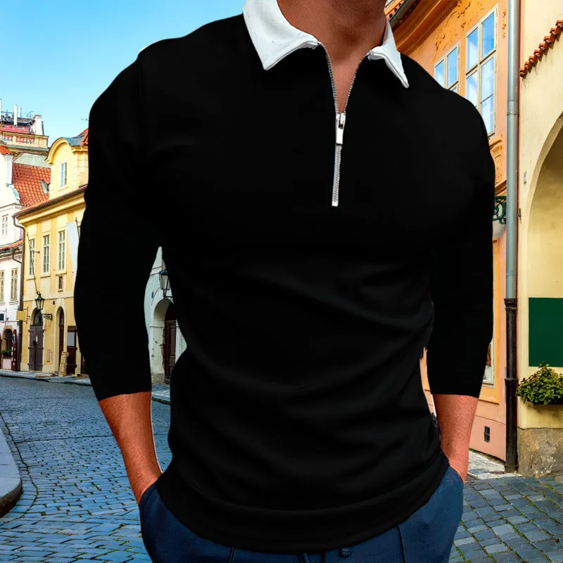 Slim Fit Zip Lapel T-Shirt