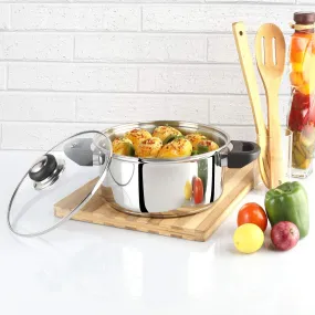 Steelox Induction Base Stainless Steel Casserole with Lid