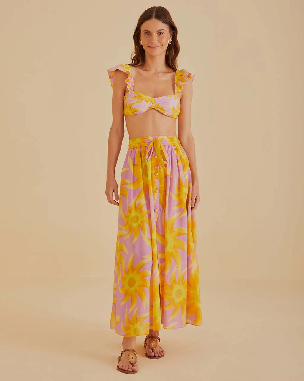 Sunny Side Cotton Maxi Skirt