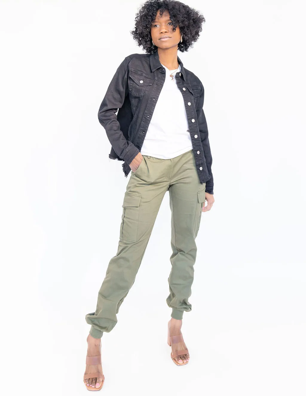 Tall Cargo Joggers-Olive