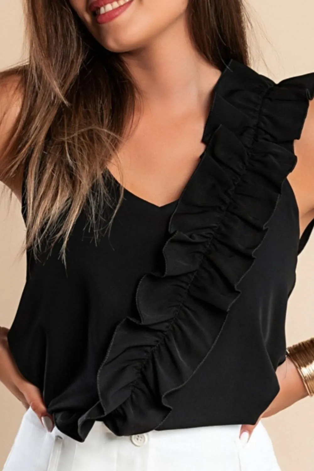 TEEK - Ruffled V-Neck Cami