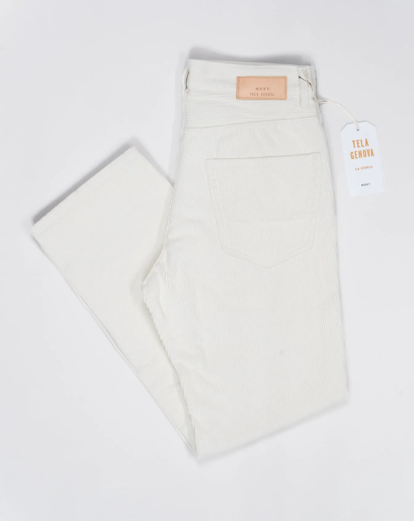 Tela Genova 5-Pocket Corduroy Pants / Ecru