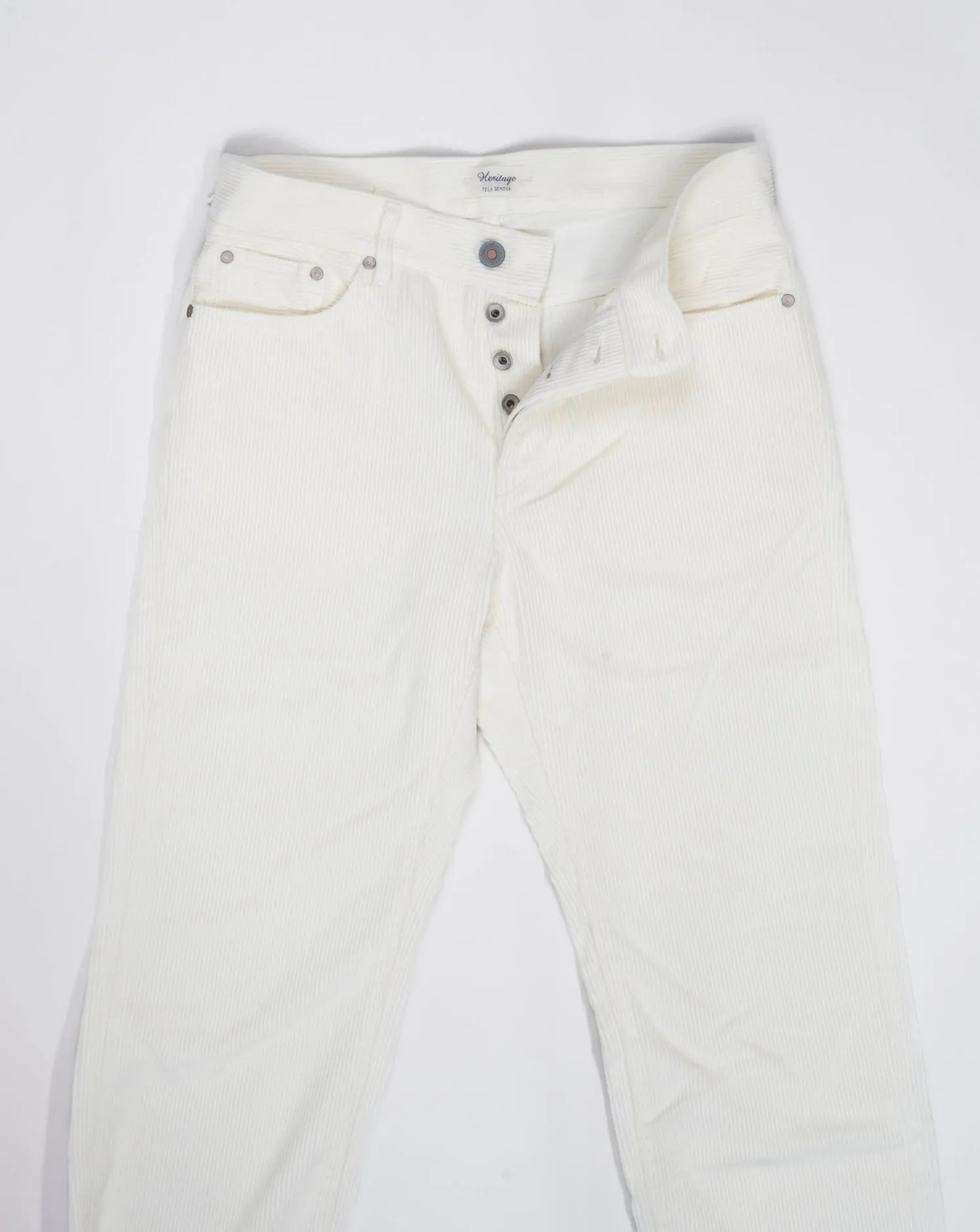 Tela Genova 5-Pocket Corduroy Pants / Ecru