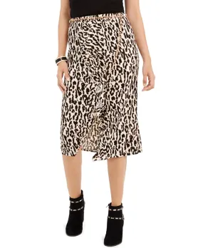 Thalia Women's Straight & Pencil Leopard Print Skirt Brown Size Small