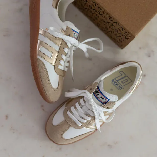 The Retro Soccer Lace Sneaker in Beige