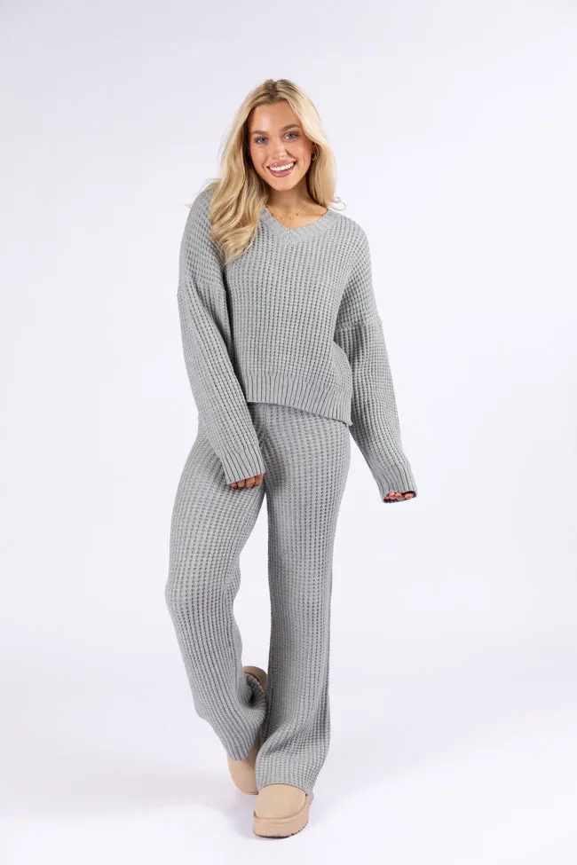 This Is Why Charcoal Thermal Waffle Knit Pants