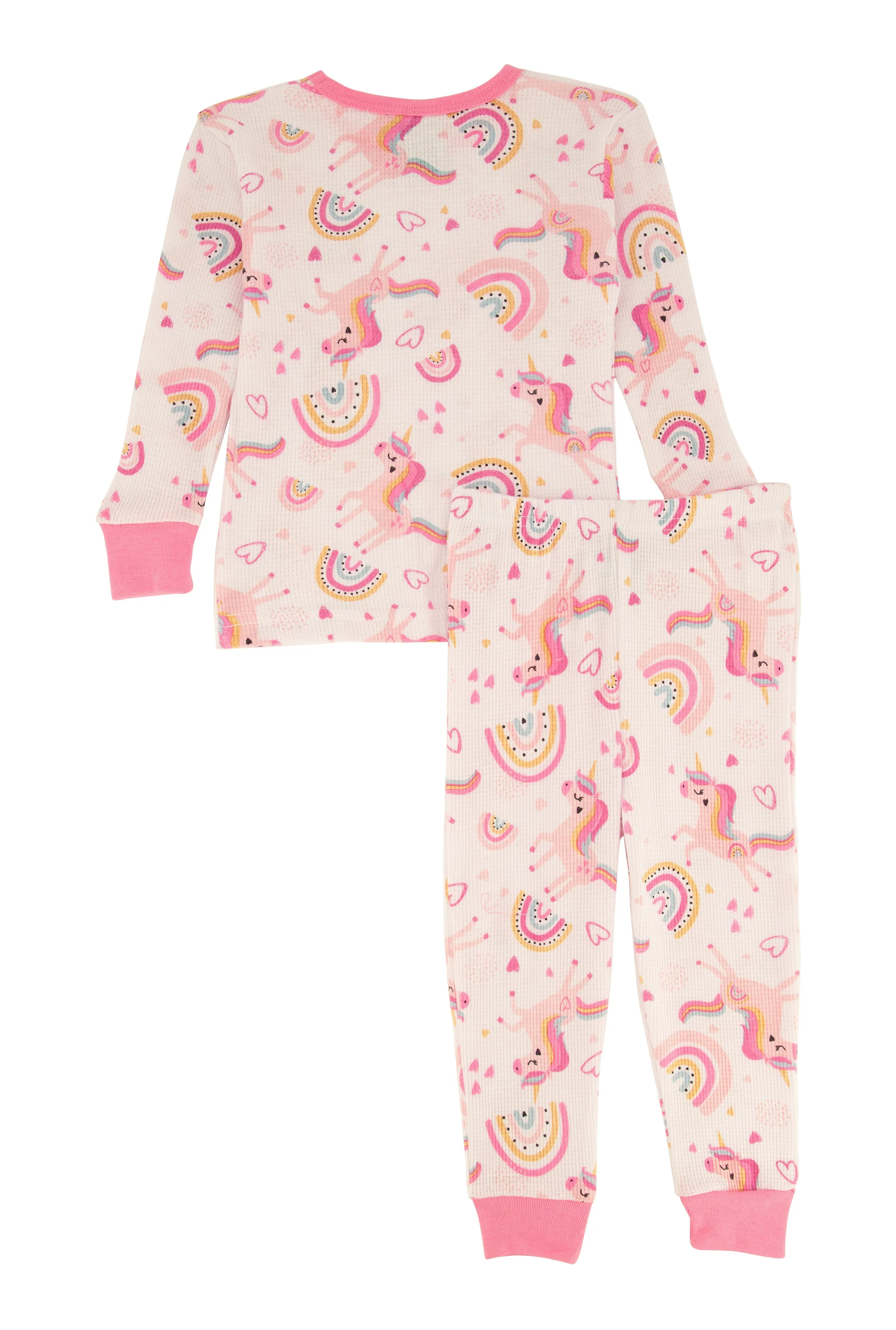 Toddler Girls Graphic Thermal Top and Pants Set