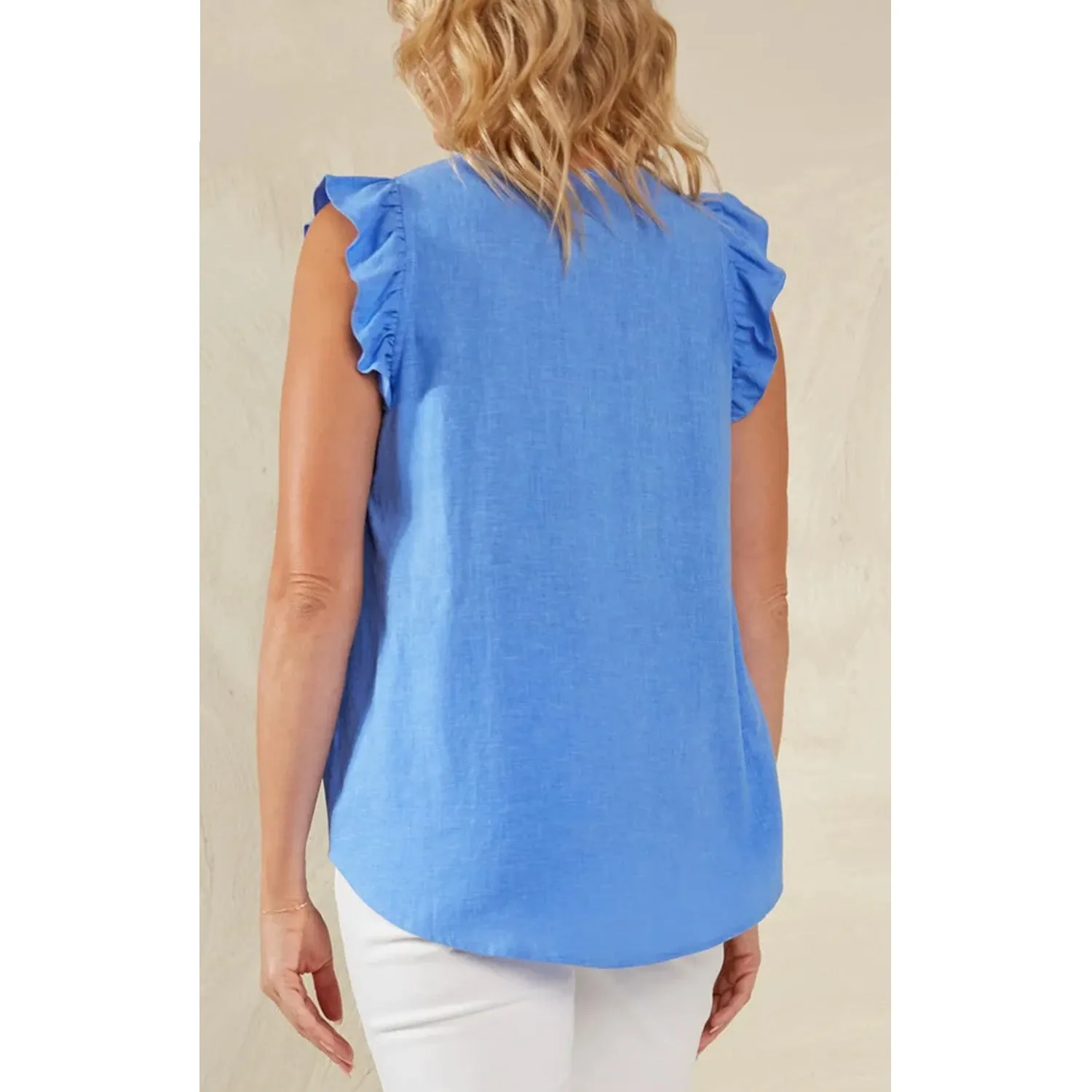 Top Florence Frill Tank - Coast