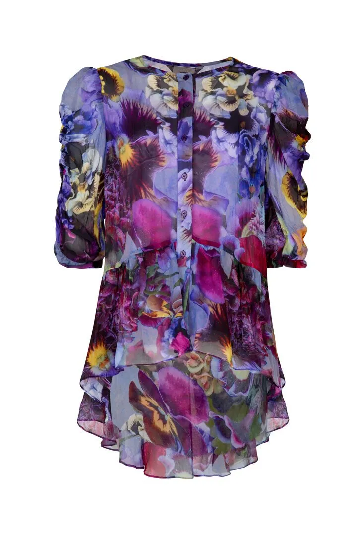 Trelise Cooper People Flower Top - Purple Pansy