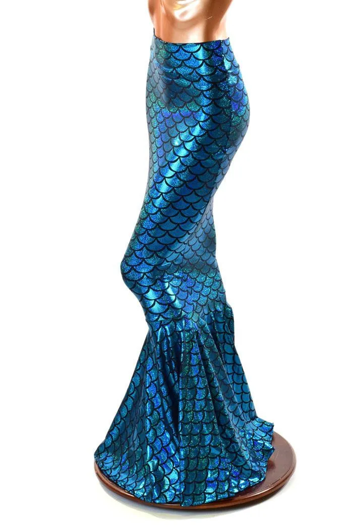 Turquoise High Waist Mermaid Skirt