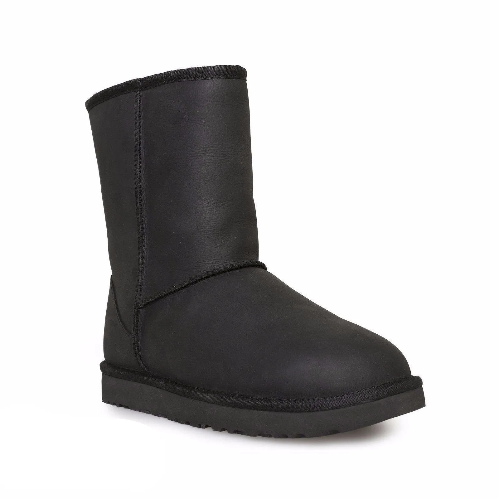 UGG Classic Short Leather Black Boots