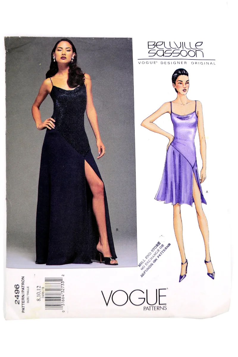 Uncut 2001 Vogue 2496 Designer Bellville Sassoon Vintage Dress Pattern