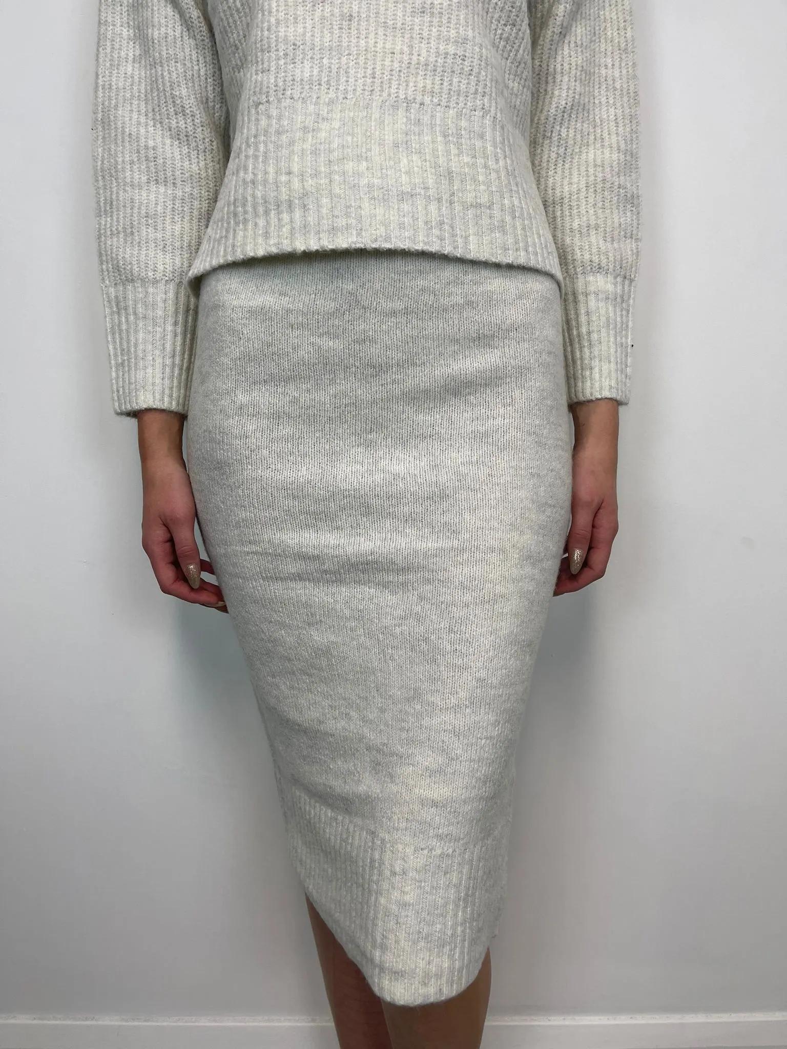 Vimelia Knitted Pencil Skirt (Grey)