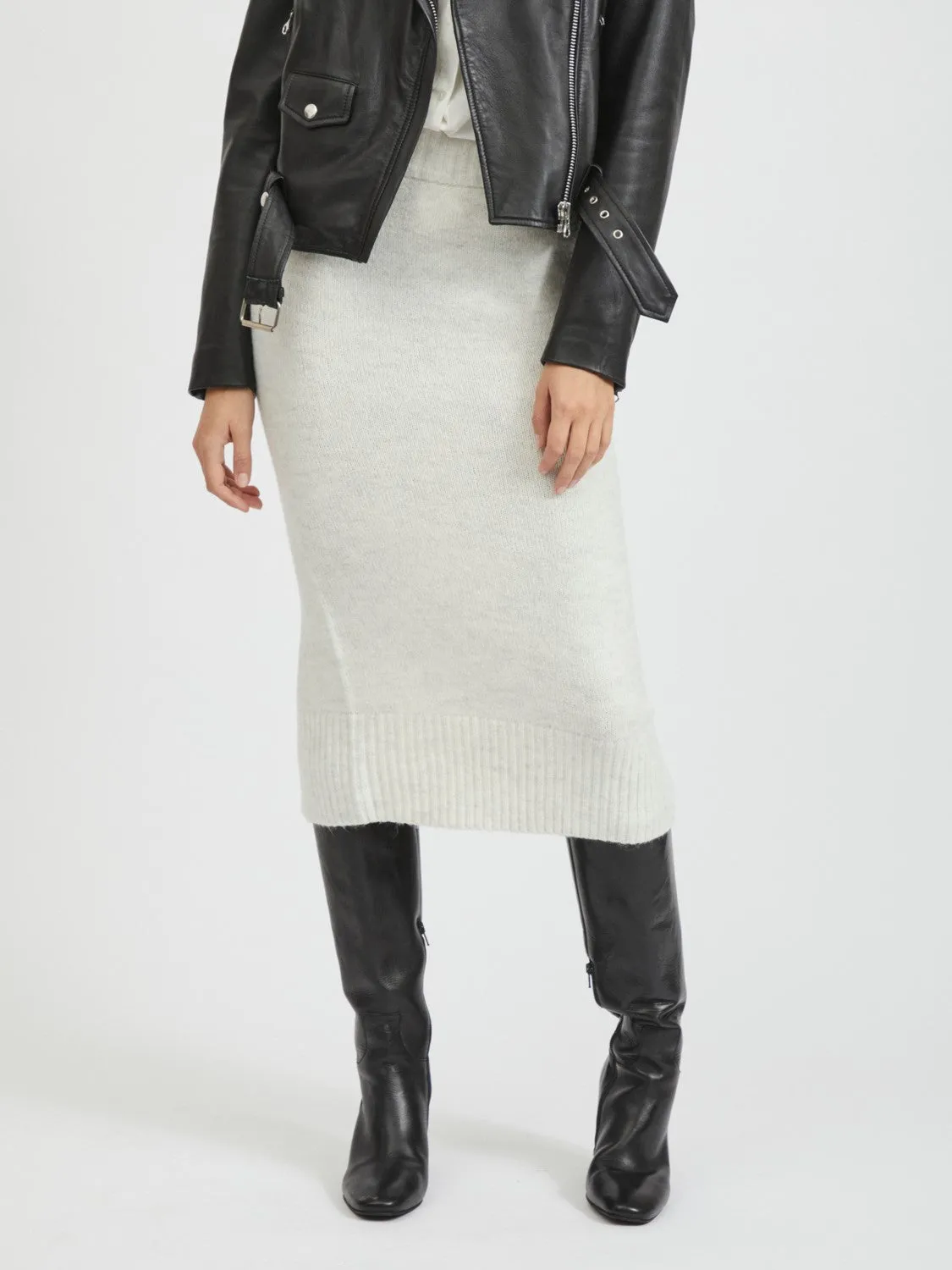 Vimelia Knitted Pencil Skirt (Grey)