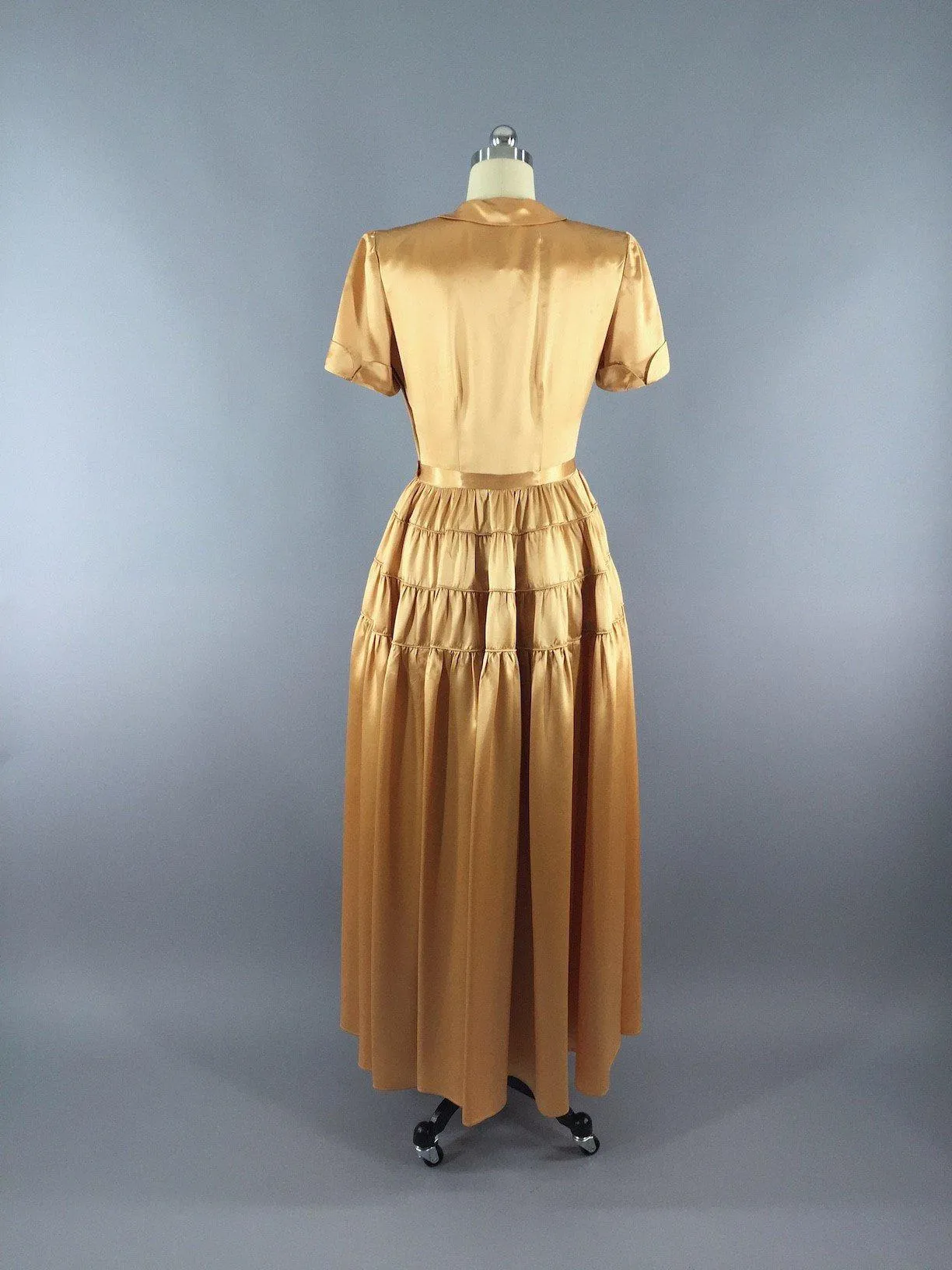 Vintage 1930s - 1940s Silk Satin Dress / Fred Perlberg