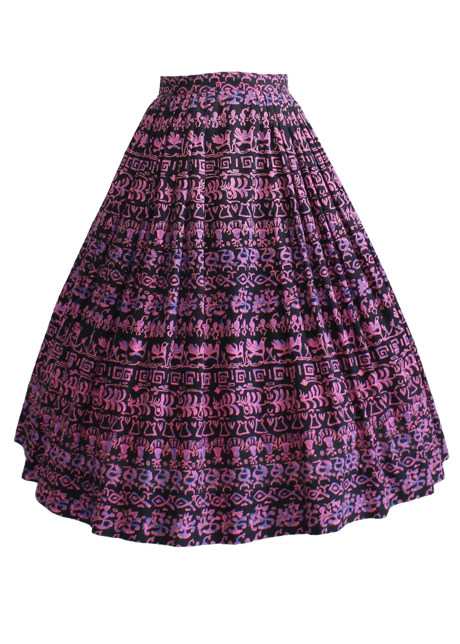 Vintage 1950s Peck & Peck Symbols Full Skirt