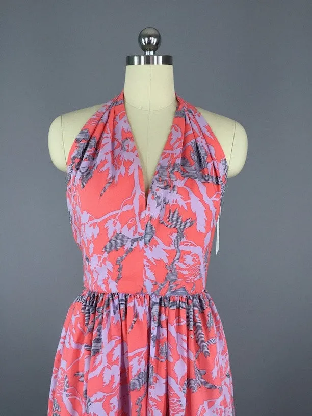 Vintage 1970s Dress / Adele Simpson Silk Maxi