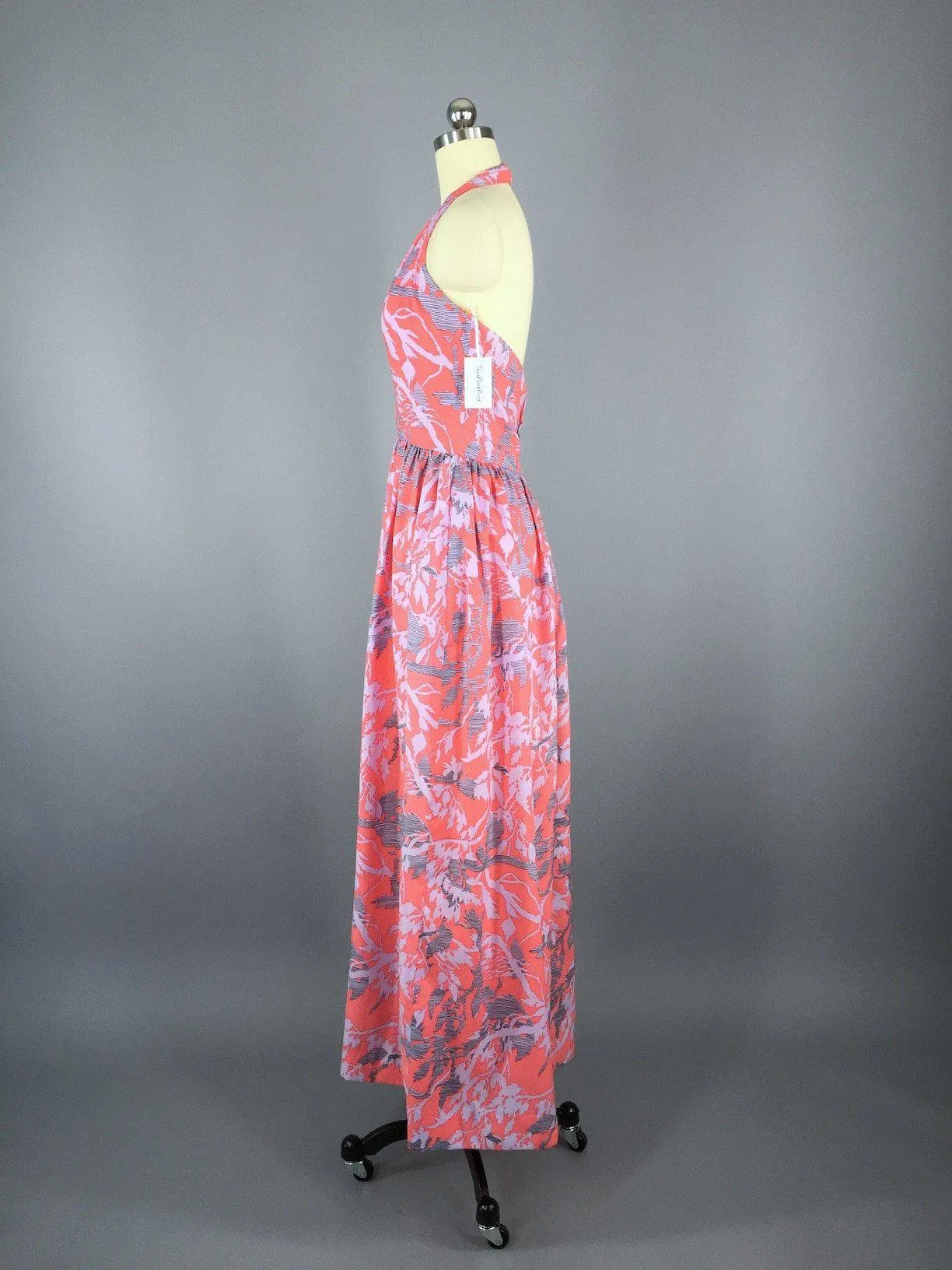 Vintage 1970s Dress / Adele Simpson Silk Maxi